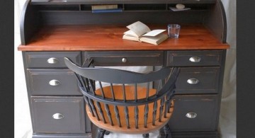 classy hideaway desk designs in black