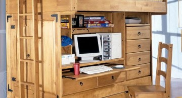 compact adult loft beds with desk from wood