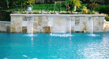 contemporary waterfalls for pools inground
