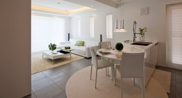 contemporary zen dining rooms in white