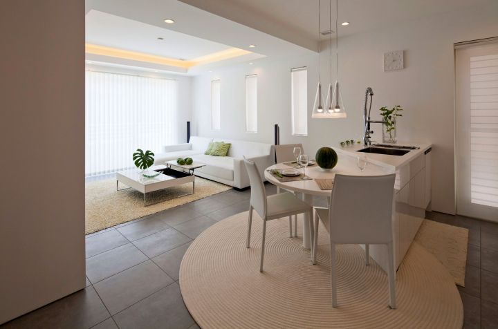 contemporary zen dining rooms in white