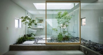 contemporary zen style Japanese bathroom designs