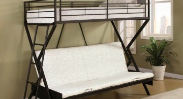 convertible bed designs for industrial bunk beds in black and white