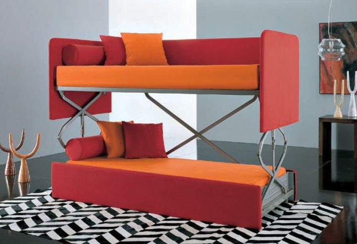 cool convertible bed designs in orange