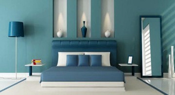 cool modern bedrooms in blue and white