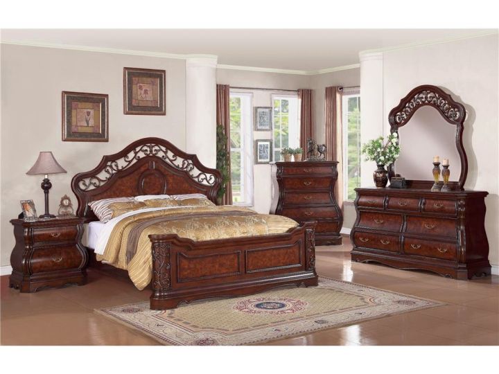 cozy tuscany bedroom furniture sets in dark wood