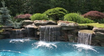 double waterfalls for pools inground