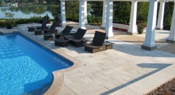 elegant pool deck stone