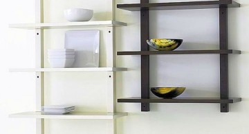 elegant wall shelves in black and white