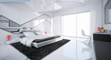 futuristic cool modern bedrooms in monochrome