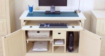 hideaway desk designs in white for computer