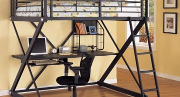 industrial Z shaped adult loft beds with desk