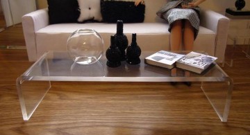 large curved acrylic coffee tables