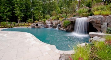 large waterfalls for pools inground