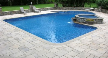 lazy l pool designs with Jacuzzi