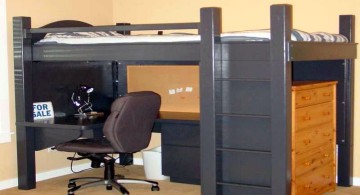 low adult loft beds with desk