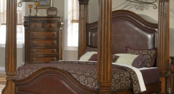 low four posts bed with pillars tuscany bedroom furniture