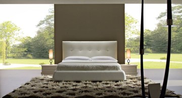 minimalist cool modern bedrooms outlooking garden