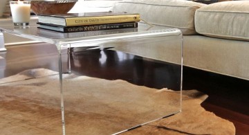 minimalist curved acrylic coffee tables