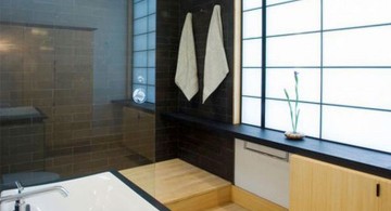 modern Japanese bathroom designs in black