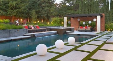 modern design waterfalls for pools inground