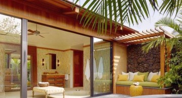 modern sliding glass door designs connecting to the pool