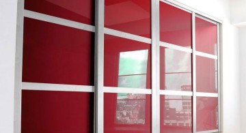 modern sliding glass door designs in red and white