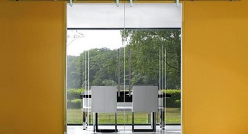 modern sliding glass door designs in yellow