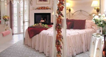 most romantic bedrooms in white with red flowers