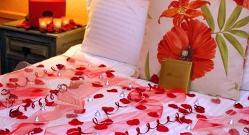 most romantic bedrooms with balloon on headboard and flower petals