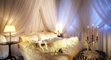 most romantic bedrooms with candles and pearls