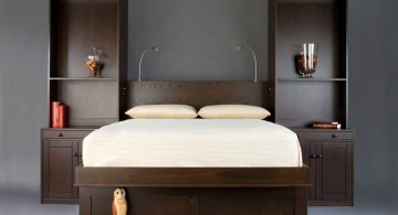 murphy bed couch ideas with dark wood frames