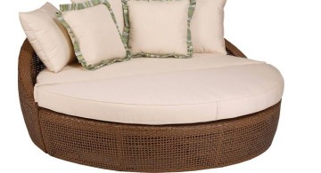 oversized white round reading chair