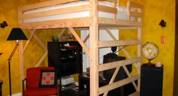 simple adult loft beds with desk