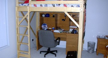 simple minimalist adult loft beds with desk