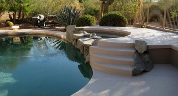 simple paved pool deck stone