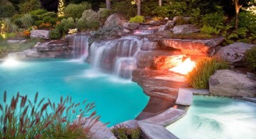 spacious waterfalls for pools inground