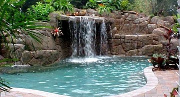 tall waterfalls for pools inground