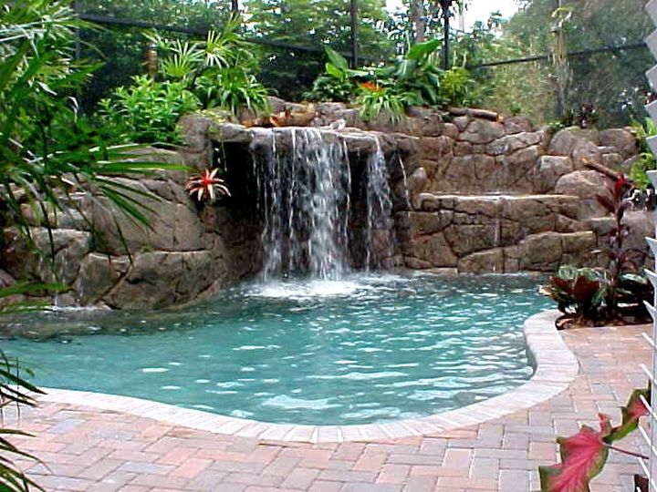 Waterfall For Inground Vinyl Pool, How Much Is An Inground Pool With Waterfall
