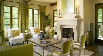 tuscan living room colors in green and white