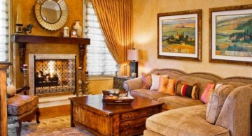 tuscan living room colors in soft beige and yellow hue