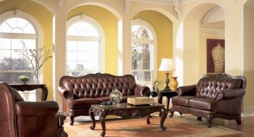 tuscan living room colors with dark furnitures