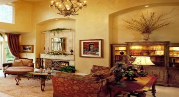 tuscan living room designs with red sofa