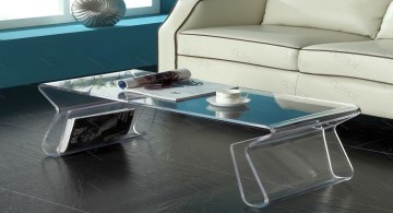 unique acrylic coffee tables with magazine shelf