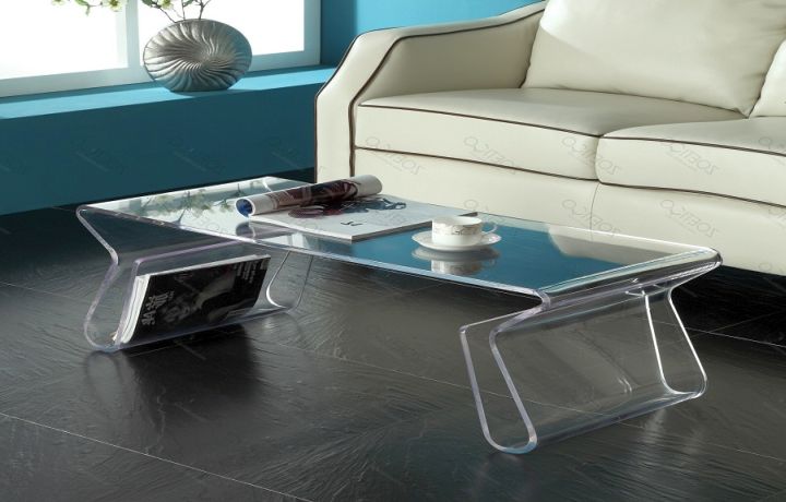 unique acrylic coffee tables with magazine shelf