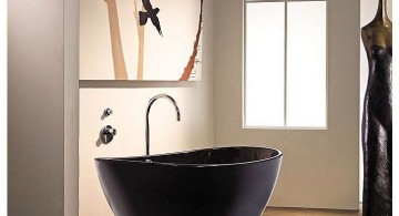 unique black bath tub Japanese bathroom designs
