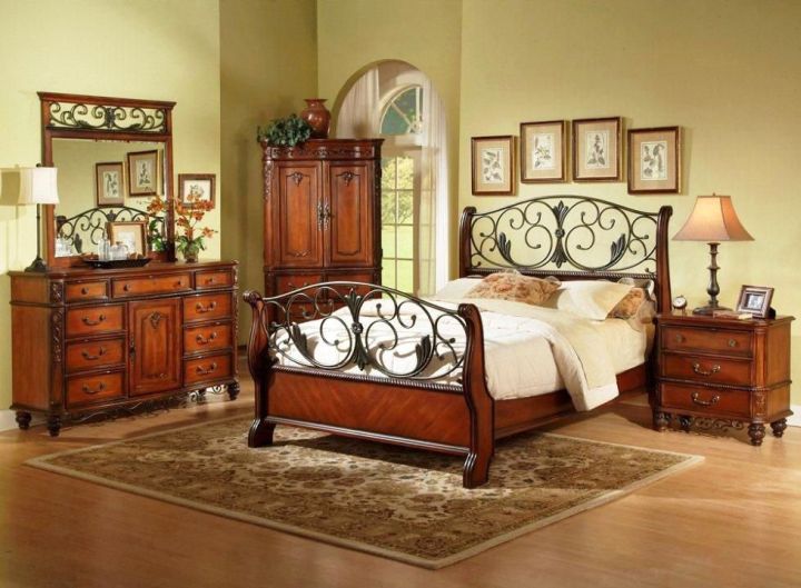 unique pattern tuscany bedroom furniture set