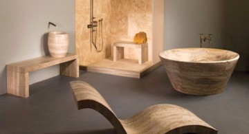 unique wooden furnitures for Japanese bathroom designs