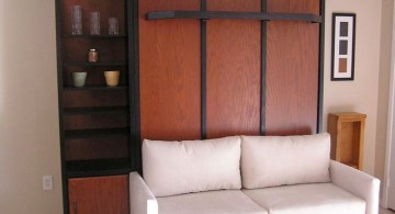 white murphy bed couch ideas attached to rustic cabinet
