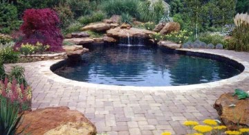 wide freeform waterfalls for pools inground